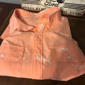 Field & Stream men’s short sleeve fishing  Shirt peach size M